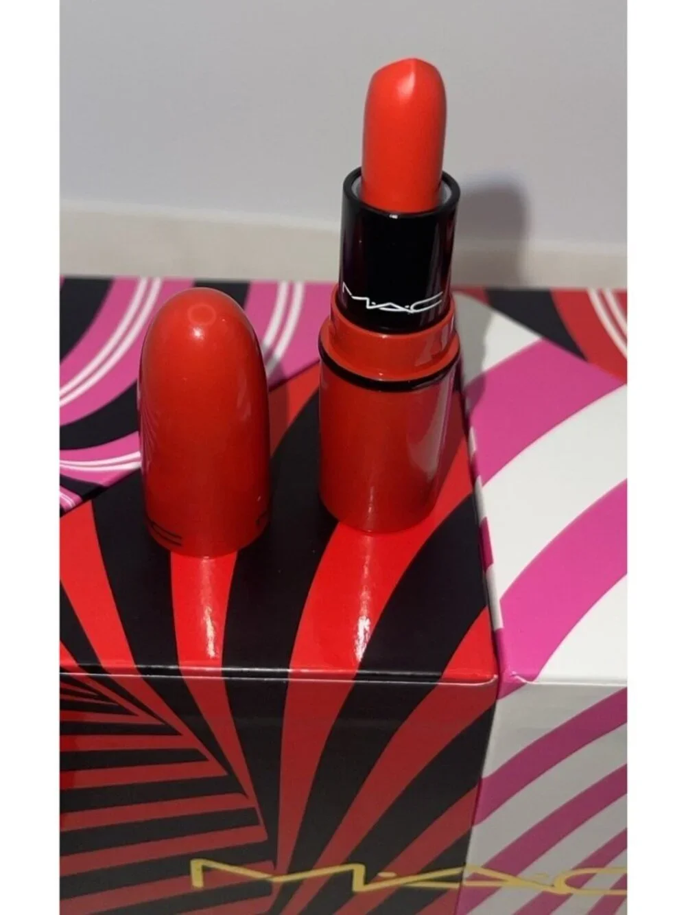 MAC Mini Lipstick Lady Danger Matte A31 Bold Orange Red Travel New NO BOX